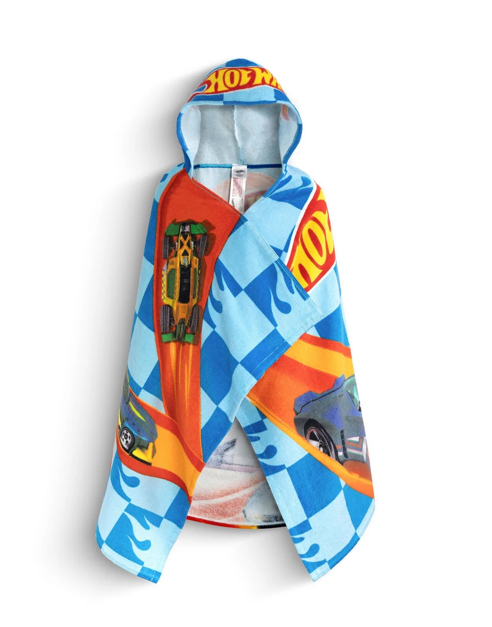 Vanilla Underground Hot Wheels Boys Blue Race Track Poncho Towel (One Size) - One Size Image 1