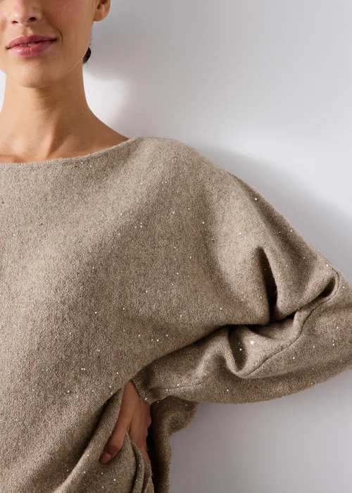 Mocha Sequin Yarn Sweatshirt - XS Image 3