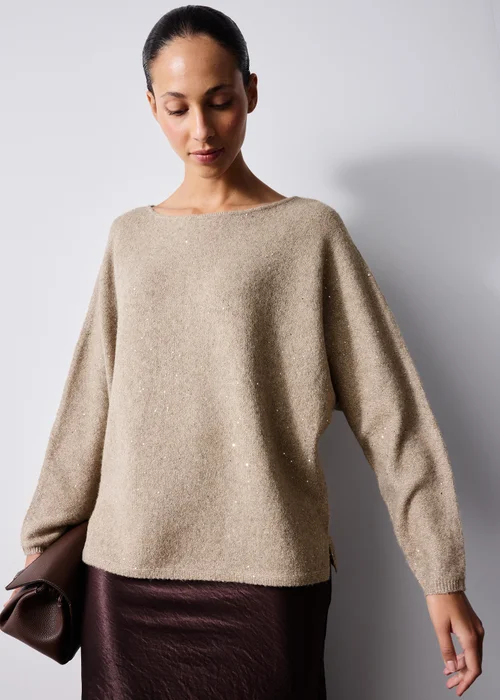 Mocha Sequin Yarn Sweatshirt - XS Image 1