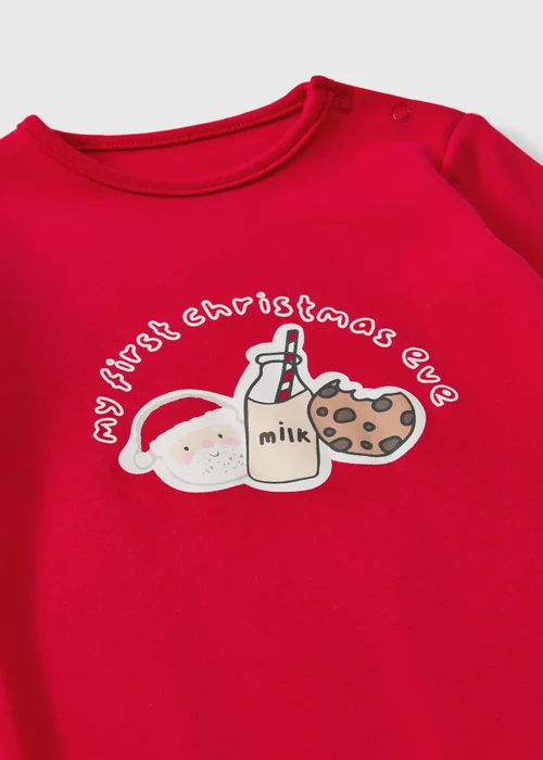 Baby Red My First Christmas Eve Sleepsuit (0-12mths) - First Size Image 2