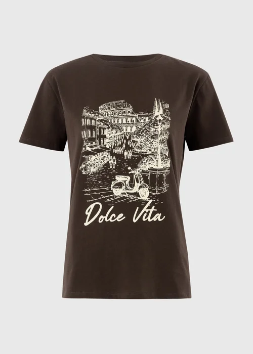 Brown Dolce Vita Graphic T-Shirt - XS Image 2