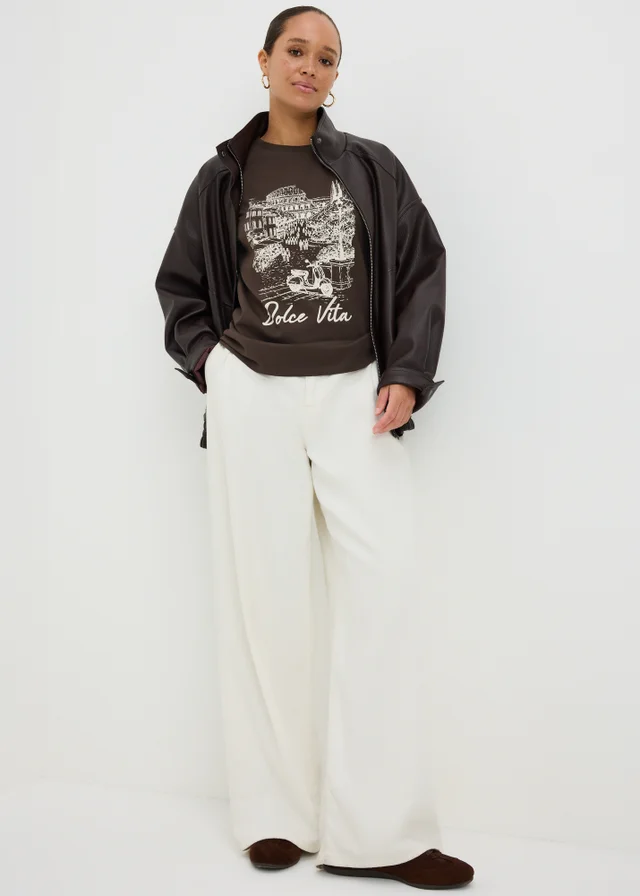 Brown Dolce Vita Graphic T-Shirt