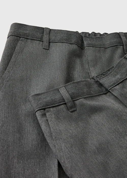 2 Pack Boys Grey Regular Fit Trousers (3-16 Yrs) - Age 5 Years Image 2