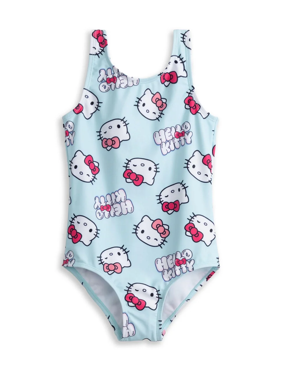Vanilla Underground Hello Kitty Girls Blue Character AOP 1 Piece Swimming Costume (3-14 Years) - 13-14 Yrs Image 1