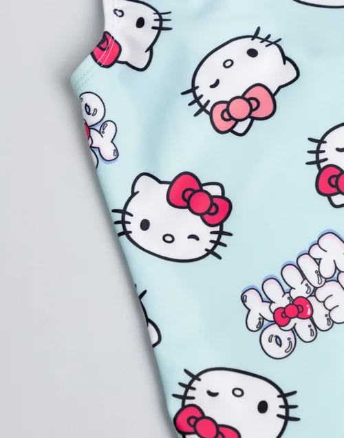 Vanilla Underground Hello Kitty Girls Blue Character AOP 1 Piece Swimming Costume (3-14 Years) - 13-14 Yrs Image 5