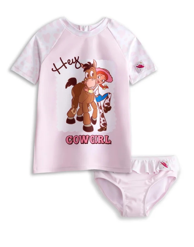 Vanilla Underground Disney Toy Story Girls Pink Jessie & Bullseye 2 Piece Swim Set (12 Months - 7 Years)