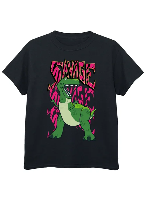 Ada & Ted Disney Toy Story Savage Rex Boys Black Graphic T-Shirt (3-13 Years) - 5-6 Yrs Image 1
