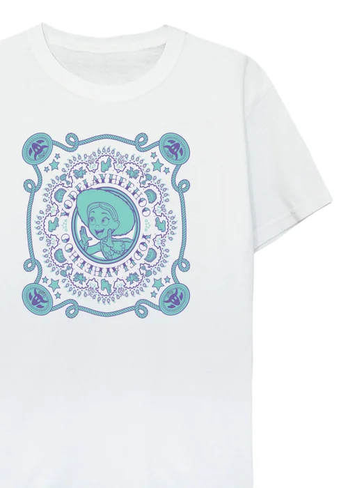 Ada & Ted Disney Toy Story Jessie Scarf Girls White Graphic T-Shirt (3-13 Years) - 9-11 Yrs Image 2