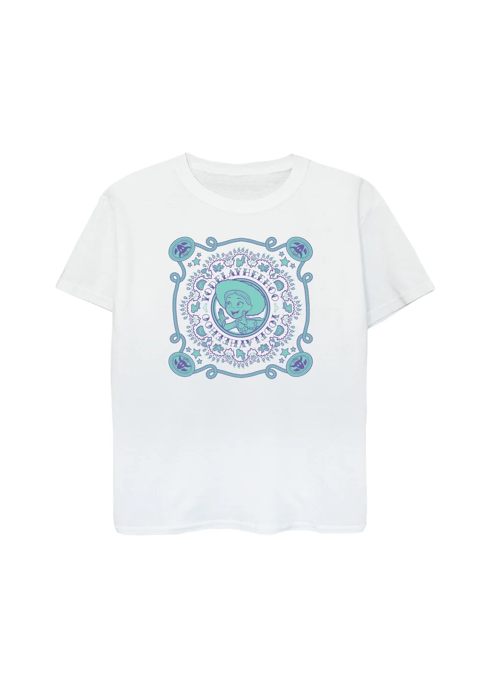 Ada & Ted Disney Toy Story Jessie Scarf Girls White Graphic T-Shirt (3-13 Years) - 9-11 Yrs Image 1