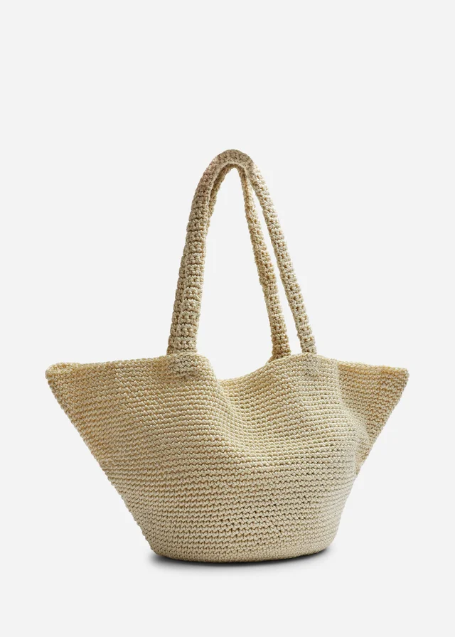 Where's That From Elowen Cream Mesh Shopper Shoulder Bag
