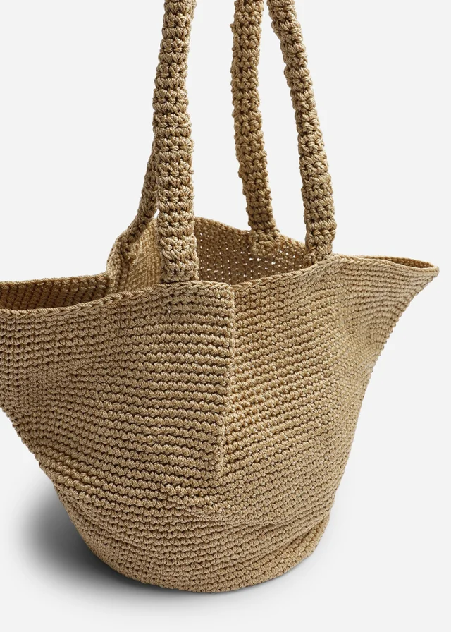 Where's That From Elowen Tan Mesh Shopper Shoulder Bag