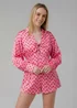 Wednesday’s Girl Pink Polka Dot Satin-Style Plunge Neck Tie Long Sleeve Playsuit - 14 Image 1