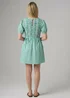 Wednesday’s Girl Green Cotton Striped Shirred Puff Sleeve Mini Dress - 20 Image 2