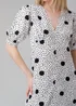 Influence White Polka Dot V-Neck Short Puff Sleeve Midi Dress - 12 Image 3