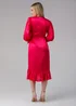 Influence Pink Wrap Frill Long Sleeve V-Neck Midi Dress - 14 Image 2