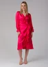 Influence Pink Wrap Frill Long Sleeve V-Neck Midi Dress - 14 Image 1