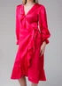 Influence Pink Wrap Frill Long Sleeve V-Neck Midi Dress - 14 Image 3