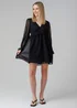 Influence Black Semi-Sheer Flowy Long Sleeve Smock Mini Dress - 12 Image 4