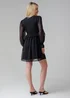 Influence Black Semi-Sheer Flowy Long Sleeve Smock Mini Dress - 12 Image 2