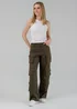 Influence Khaki Cargo-Style Wide Leg Trousers - 10 Image 4