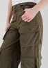 Influence Khaki Cargo-Style Wide Leg Trousers - 10 Image 3