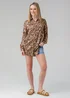 Influence Brown Oversized Cheetah Print Long Sleeve Shirt - 8 Image 1