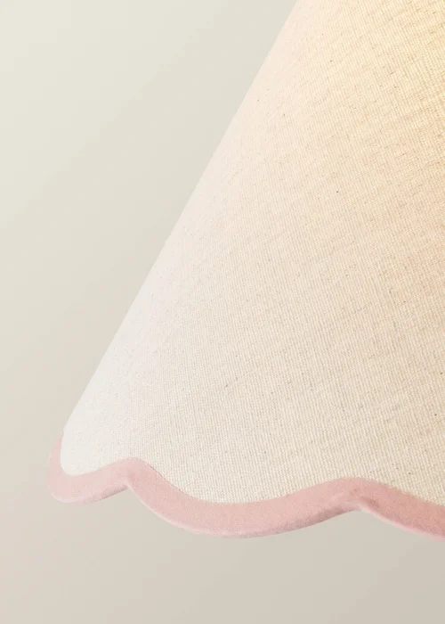 ValueLights Bobble Pink Floor Lamp with Pink Trim Scallop Shade - One Size Image 4