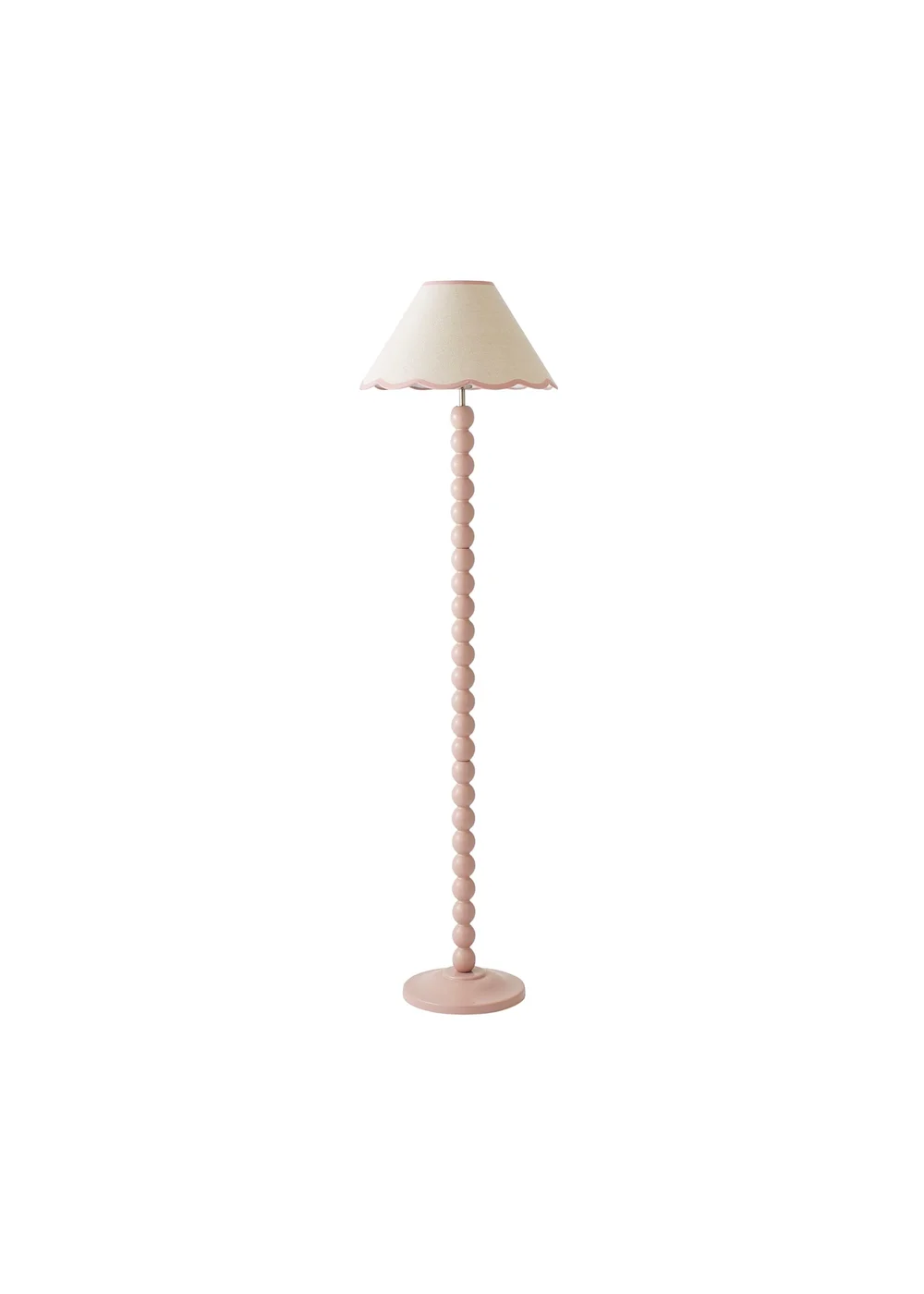 ValueLights Bobble Pink Floor Lamp with Pink Trim Scallop Shade - One Size Image 6