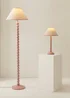 ValueLights Bobble Pink Floor Lamp with Pink Trim Scallop Shade - One Size Image 3