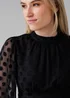 Influence Black High Neck Long Sleeve Skater Dress - 14 Image 3
