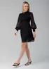 Influence Black High Neck Long Sleeve Skater Dress - 14 Image 4