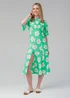 Influence Green Floral Short Sleeve Midaxi Dress - 12 Image 1