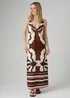 Wednesday’s Girl Brown Geometric Print Strappy V-Neck Midi Dress - 20 Image 1