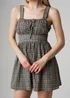 Wednesday’s Girl Black Check Ruffle Detail Tie Front Mini Cami Dress - M Image 3