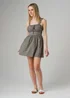 Wednesday’s Girl Black Check Ruffle Detail Tie Front Mini Cami Dress - M Image 1