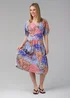 Influence Blue Long Sleeve Printed V-Neck Midi Dress - 12 Image 4