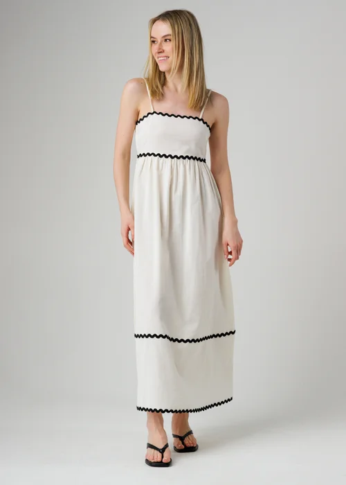 Wednesday’s Girl Cream Sleeveless Zig Zag Tiered Effect Maxi Dress - 8 Image 1