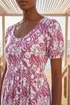 Roman Purple Petite Floral Print Frill Midi Dress - 14 Image 4