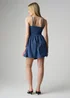 Wednesday’s Girl Blue Check Print Corset Waist Mini Cami Dress - L Image 2