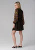 Influence Black Long Sleeve Floral Printed Wrap Mini Dress - 10 Image 2