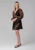 Influence Black Long Sleeve Floral Printed Wrap Mini Dress - 10 Image 4