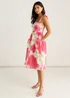 Gini London Pink Floral Tie Straps Midi Dress - 8 Image 4