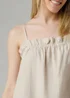 Wednesday’s Girl Beige Cotton Babydoll Elasticated Neck Strappy Mini Dress - 12 Image 3
