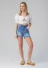 Influence White Short Puff Sleeve Bow Detail Cropped Top - 12 Image 4