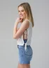 Influence White Sleeveless Round Neck Tie Side Shell Top - 8 Image 3