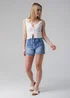 Influence White Sleeveless V-Neck Tie Front Cropped Top - 12 Image 4