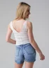 Influence White Sleeveless V-Neck Tie Front Cropped Top - 12 Image 2