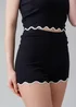 Influence Black High Waisted Knit Shorts With Elasticated Waistband - 10 Image 3