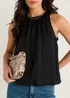Gini London Black Puff Ball Round Neck Sleeveless Top - L/XL Image 3