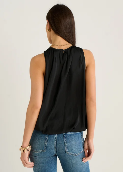 Gini London Black Puff Ball Round Neck Sleeveless Top - L/XL Image 2
